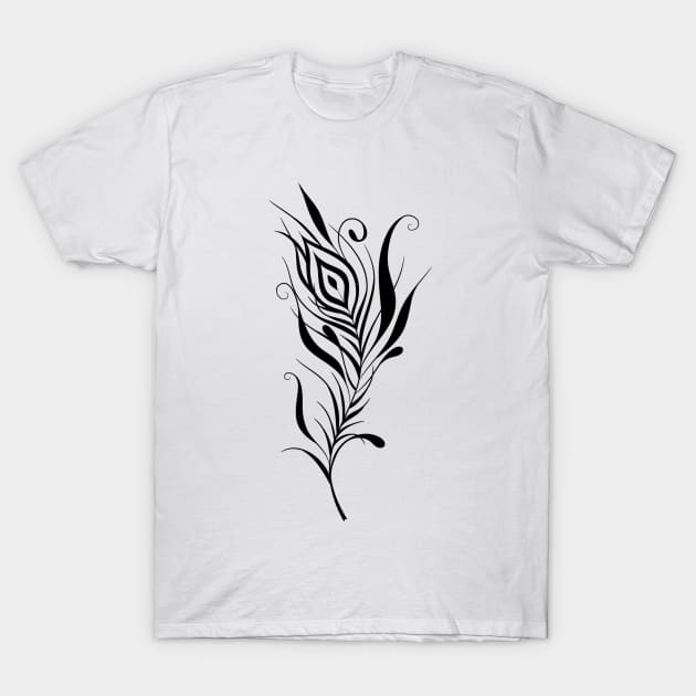 Black feather. T-Shirt by AliDia